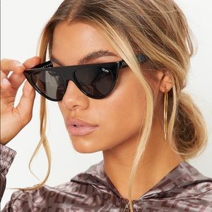 QUAY AUSTRALIA Black Runaway Half Frame Sunglasses